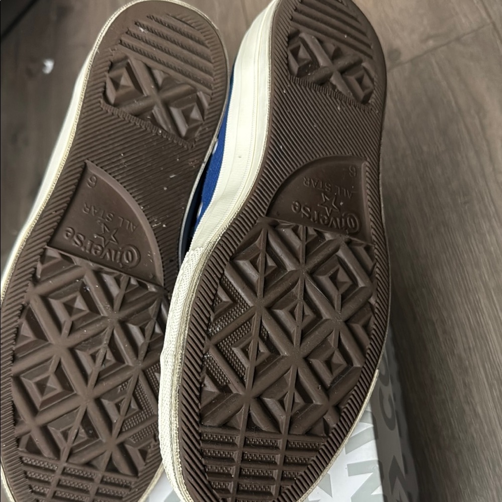 Blue High-Top Sneakers with White Laces - Picture 4 of 6